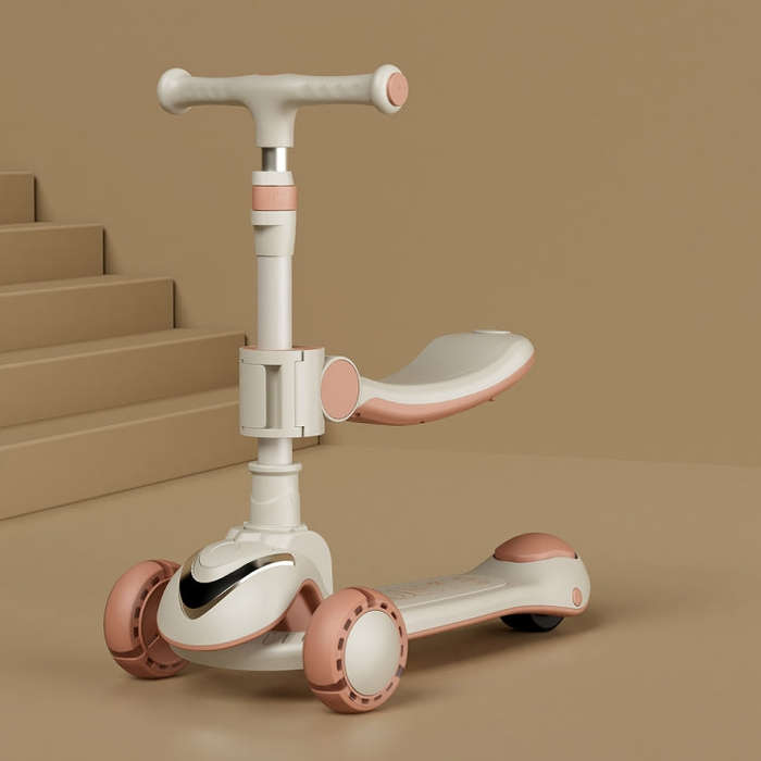 XOEYU K8 Multifunctional Adjustable Folding Children Scooter with Music and Lights, Color: 3-in-1...
