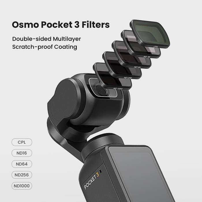 For DJI Osmo Pocket 3 aMagisn HD Double Sided Coated Filters Sports Camera Protective Goggles, St...