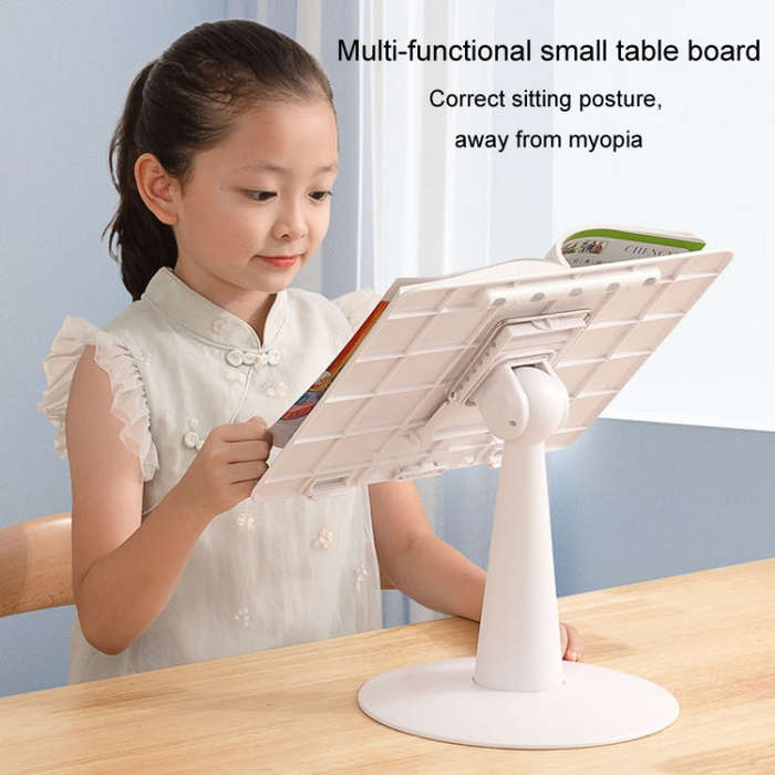 Children Reading Rack Flip Book Reading Stand Multi-functional Adjustable Student Bookshelf(White)