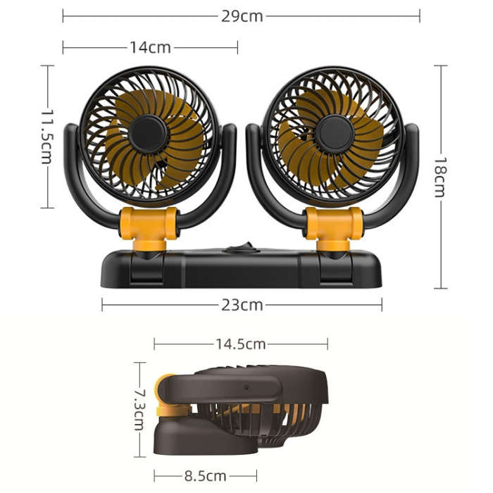 SUITU Car Foldable Cooling Fan Automobile Summer Temperature Reduction Fan, Model: Single 5V USB ...