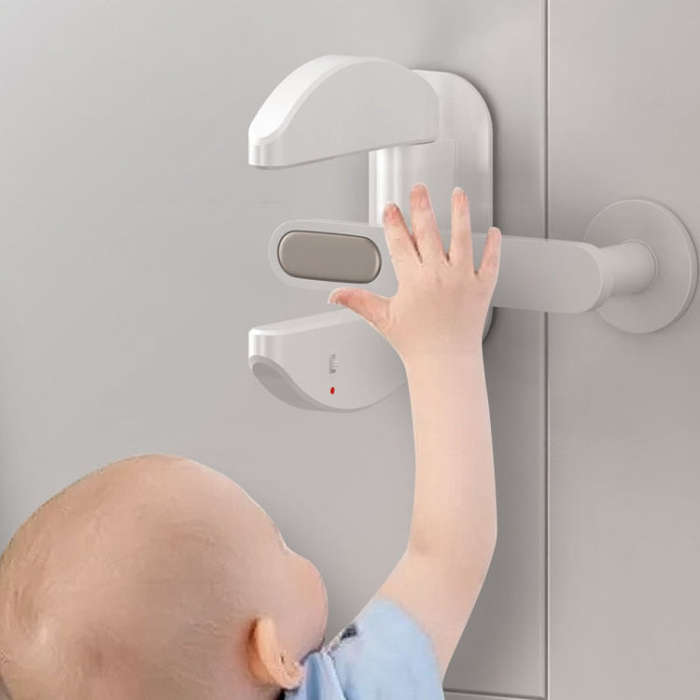 Door Stopper Living Alone Anti Burglary Door Stopper No Hole Child Safety Lock Blocker(White)