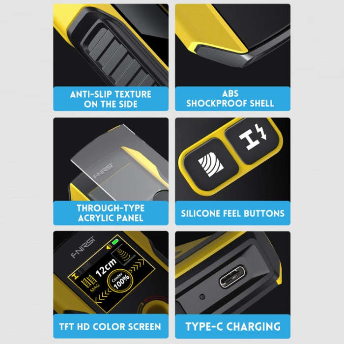 FNIRSI Multifunctional Wall Wire And Metal Rebar Detector(WD-02)