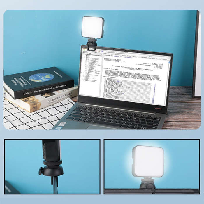 W64 64LEDs Video Conferencing Mobile Laptop Live Fill Light Photography Pocket Lamp, Spec: Clip Set