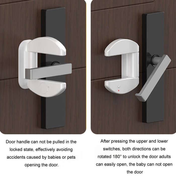 Living Alone Anti Burglary Door Stopper No Hole Child Safety Lock With Alarm(Black)