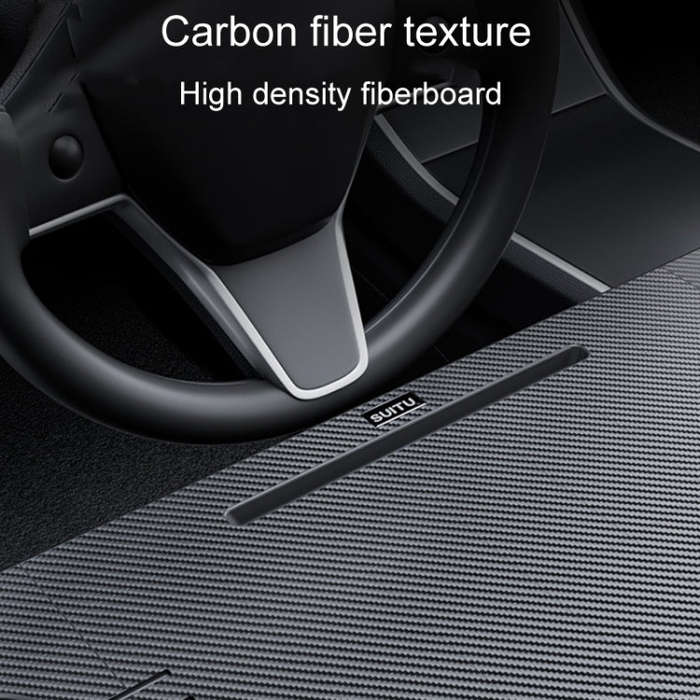 For Tesla Model Y/3 SUITU Car Center Folding Small Table Board Camping Dining Plate(Black Brown)