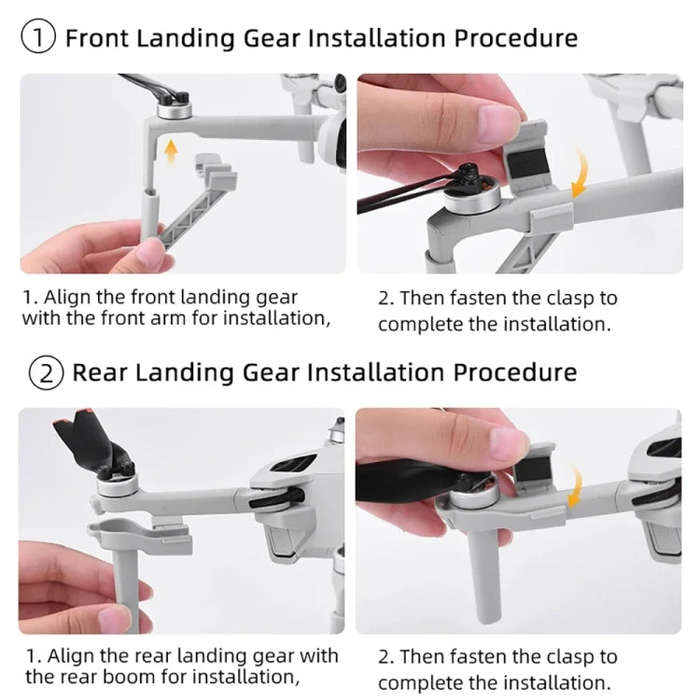 For DJI Mini 4 Pro Drone BRDRC Landing Gear Increased Height Leg(Gray)