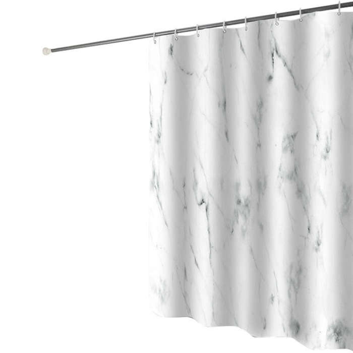 150x200cm Thickened Waterproof Moldproof Shower Curtain Simple Bathroom Hotel Curtain With Hooks(...