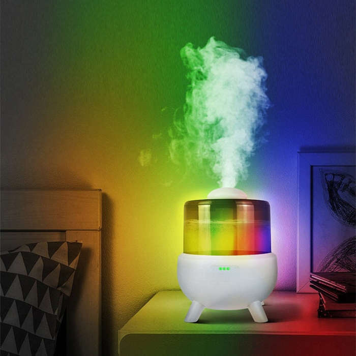 FS102 2L Ultrasonic Aromatherapy Colorful Night Light Desktop Humidifier, Spec: EU Plug(White)