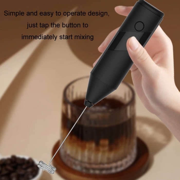 Mini Electric Handheld Milk Frother Cream Stirrer(White)