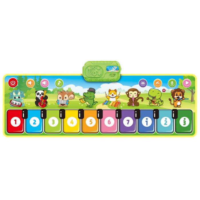 110x36cm Children Piano Mat Footsteps Music Dancing Blanket Parent-Child Multifunctional Game Bla...