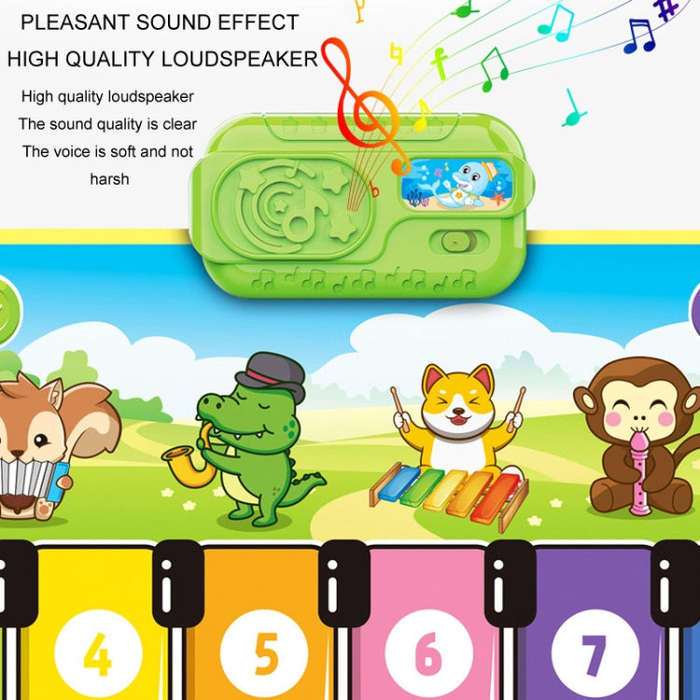 110x36cm Children Piano Mat Footsteps Music Dancing Blanket Parent-Child Multifunctional Game Bla...