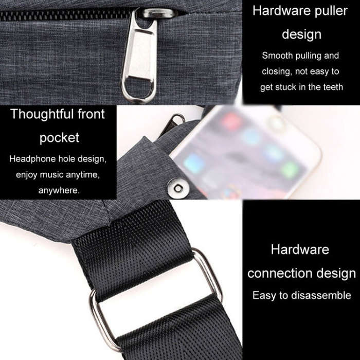 Sports Casual Men Crossbody Bag Large Capacity Multi-Pocket Single Shoulder Bag, Style: Left Shou...