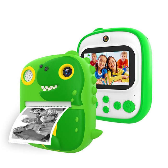 2.4 Inch 1080P HD Instant Printing Camera Children Thermal Printer With 32G TF Card(Green)