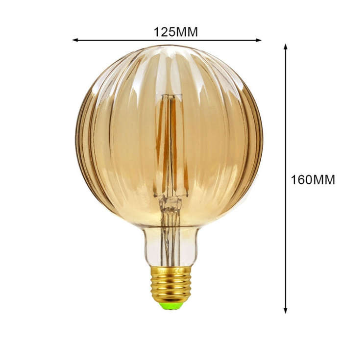 E27 Screw Port LED Vintage Light Shaped Decorative Illumination Bulb, Style: G125 Watermelon Gold...