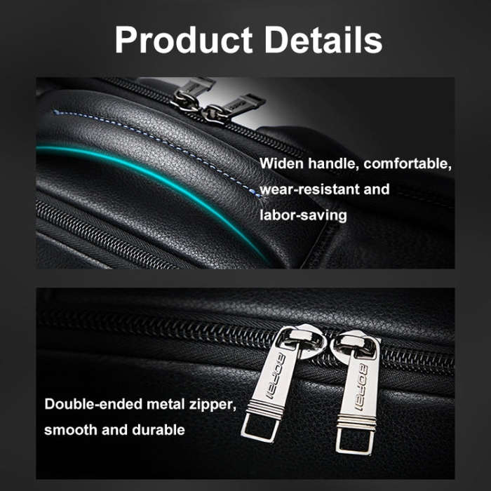 Bopai Large-Capacity Waterproof Business Laptop Backpack With USB+Type-C Port, Color: Flagship Ve...