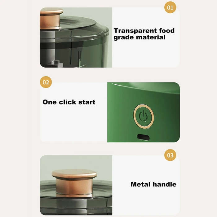 JRQ-01 Home Wireless Electric Meat Grinder Kitchen Garlic Pounder, Size: Double-click(Coffee)