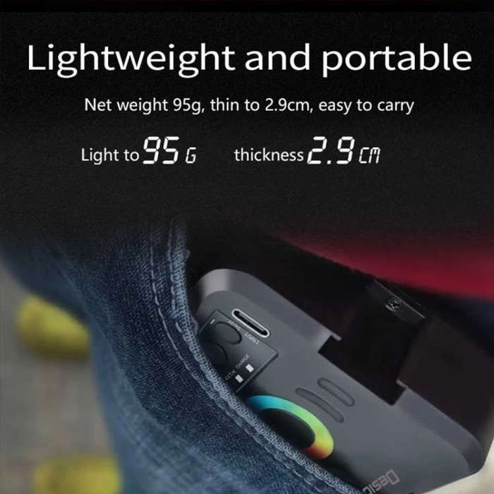 Desiontal W70 Full Color RGB Live Fill Light Portable Small Pocket Light Ambient Photo Handheld P...