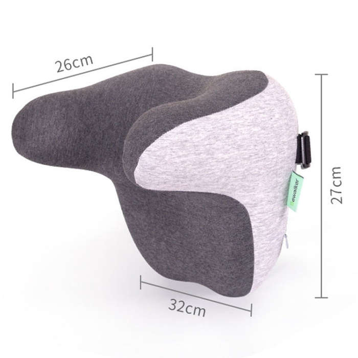 BEWALKER Car Headrest Memory Foam Neck Support Pillow Car Seat Cervical Cushion(Grey)