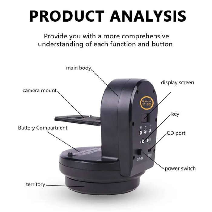 Desiontal YT-800 Cell Phone Camera Remote Control Gimbal 360 Rotation Panoramic Shooting Stabiliz...