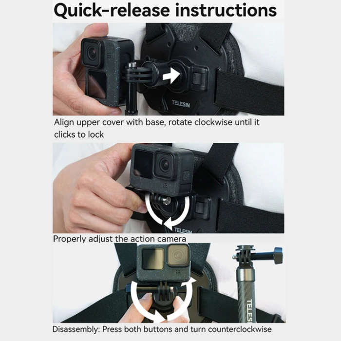 TELESIN S2-CGP-01 Quick-Release Vest Chest Strap Sports Camera Accessories