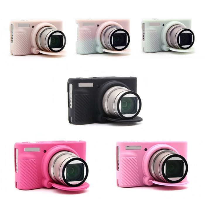 For Canon SX730/SX740 Soft Silicone Protective Case, Color: Jelly Pink Green