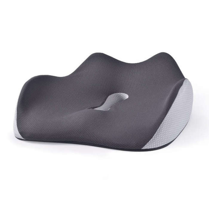 BEWALKER Slow Rebound Memory Foam Cushion Thickened Breathable Office Chair Seat Pad(Grey)