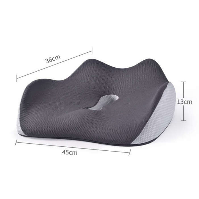 BEWALKER Slow Rebound Memory Foam Cushion Thickened Breathable Office Chair Seat Pad(Grey)