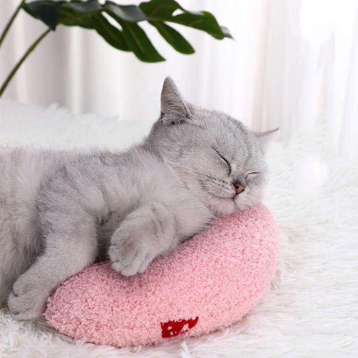 U-Shaped Pillow For Cats Pet Dog Sleeping Pillow Cushion(Pink)
