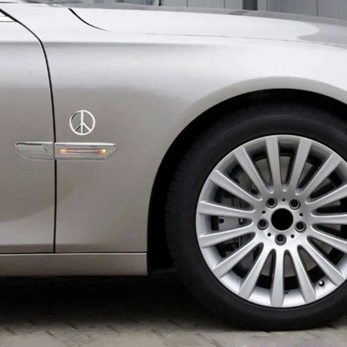 Car Anti-War Peace Sign Three-Dimensional Metal Stickers, Color: Gold