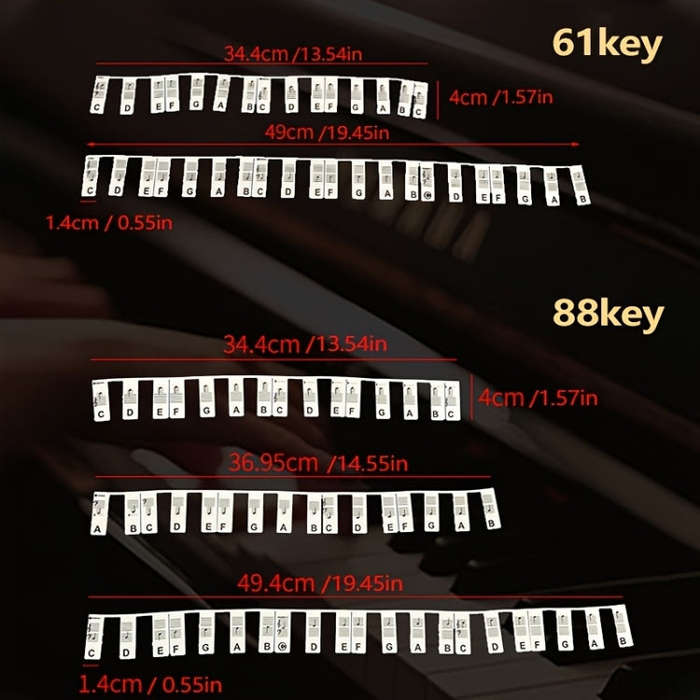 Luminous Silicone Piano Notes Guide Removable Piano Keyboard, Spec: 88 Keys Color Text