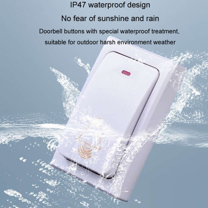 Flash Wireless Home Doorbell Self-Generated Smart Remote Control Doorbell Without Batteries, Spec...
