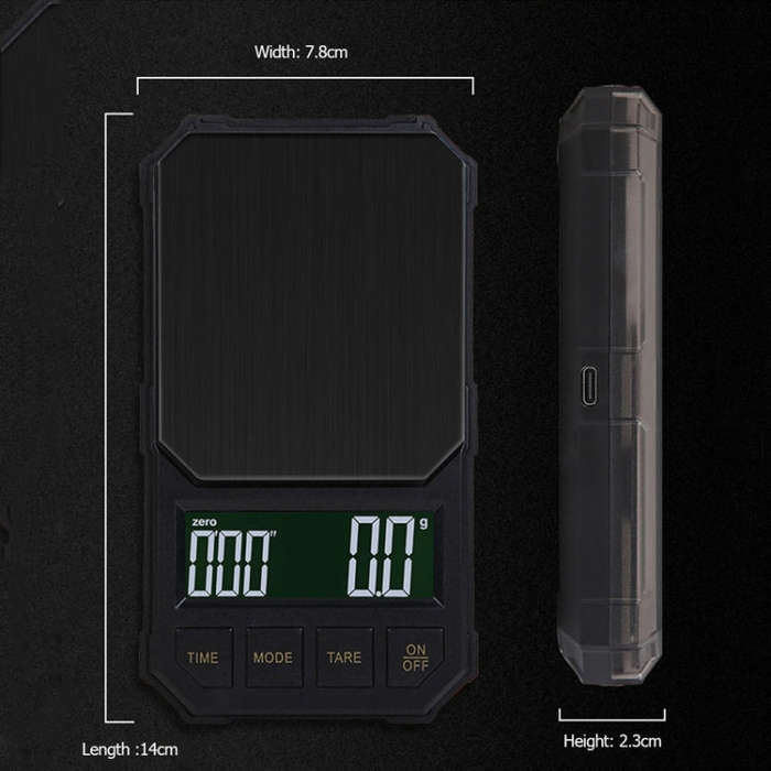 Battery Model 2kg/0.1g Portable Toolbox Digital Scale Jewelry Weighing Tool with Timing
