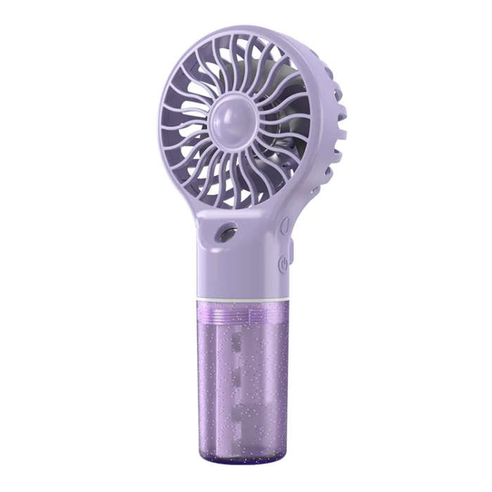 USB Rechargeable Handheld Misting Fan Portable Hydration Electrical Fan(Purple)