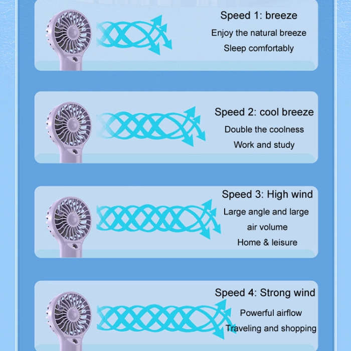 USB Rechargeable Handheld Misting Fan Portable Hydration Electrical Fan(Grey)