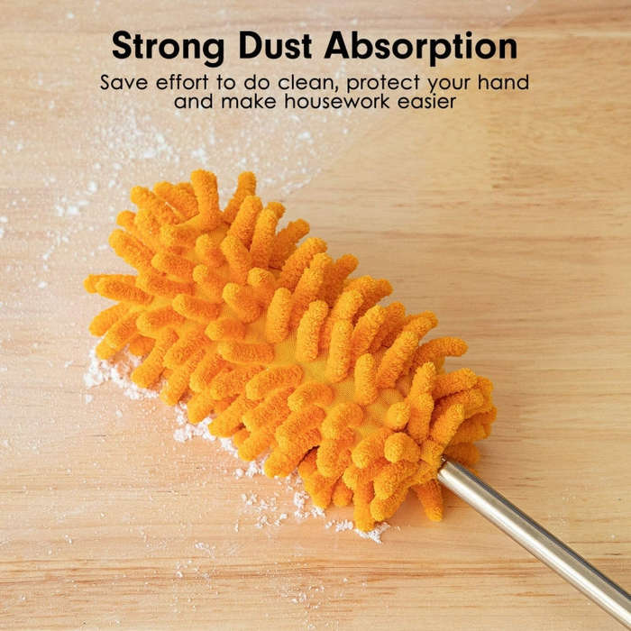 Household Telescopic Extended Stainless Steel Chenille Duster(Random Color Delivery)