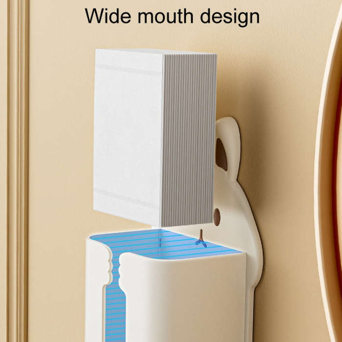 Bathroom Wall Mounted Tissue Box Kitchen Cartoon Rabbit Washcloth Organizer(White)