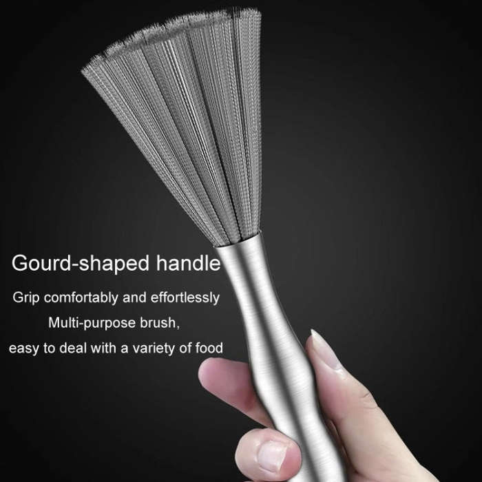 304 Thickened Lengthened Steel Wire Pot Brush Stainless Steel Cleaning Brush For Kitchen(With Hook)