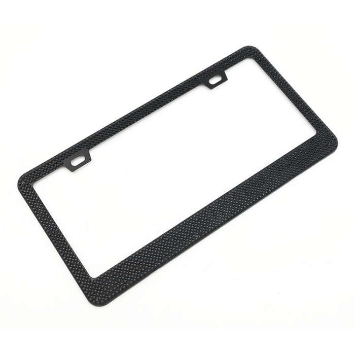 US Standard Stainless Steel License Plate Modified Frame With Diamonds, Color: Square Hole Black ...
