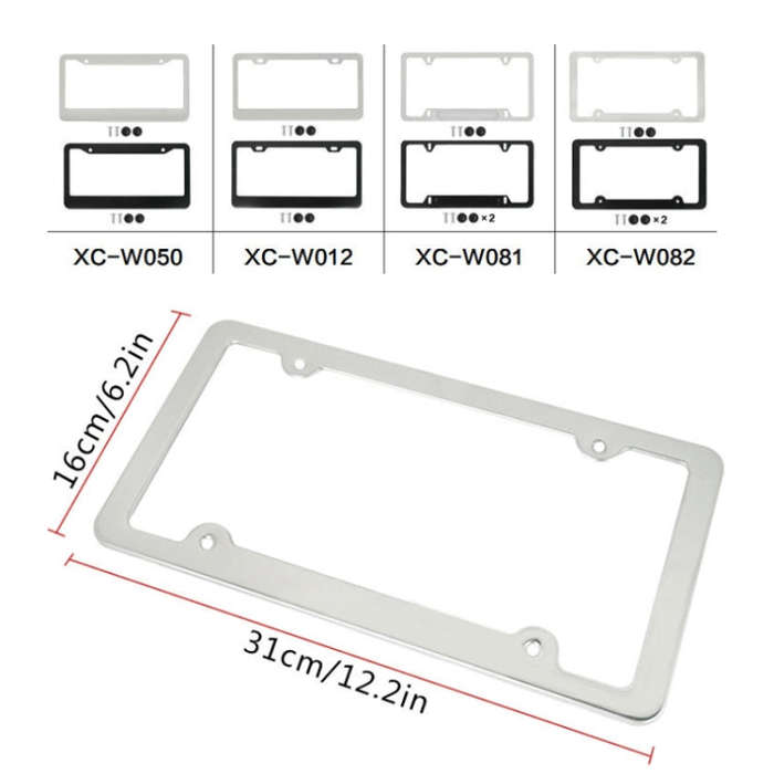 American Standard Aluminum Alloy License Plate Frame Including Accessories, Specification: 4 Hole...