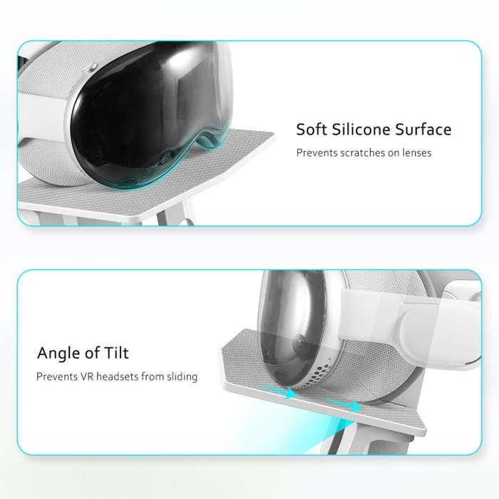 VR Headset Storage Display Stand For Apple Vision Pro / Quest 3 / 2 / Pro(White)