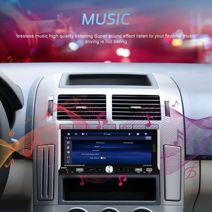 Single Spindle 6.9 inch MP5 With Knob Player Carplay Function Car MP4 Backup Camera, Specificatio...