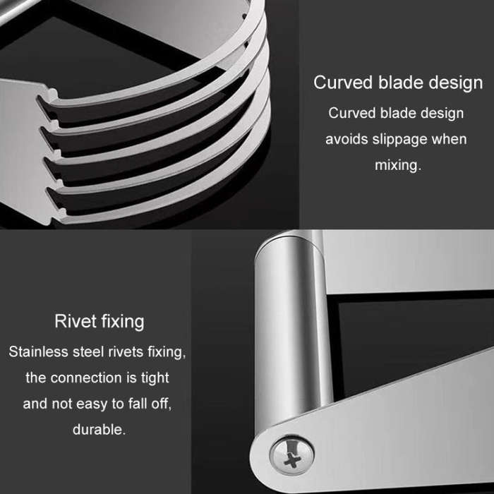 Stainless Steel Cutter 5-Layer Curved Dough Mixer Kitchen Baking Flour Cutter Gadgets(91g)