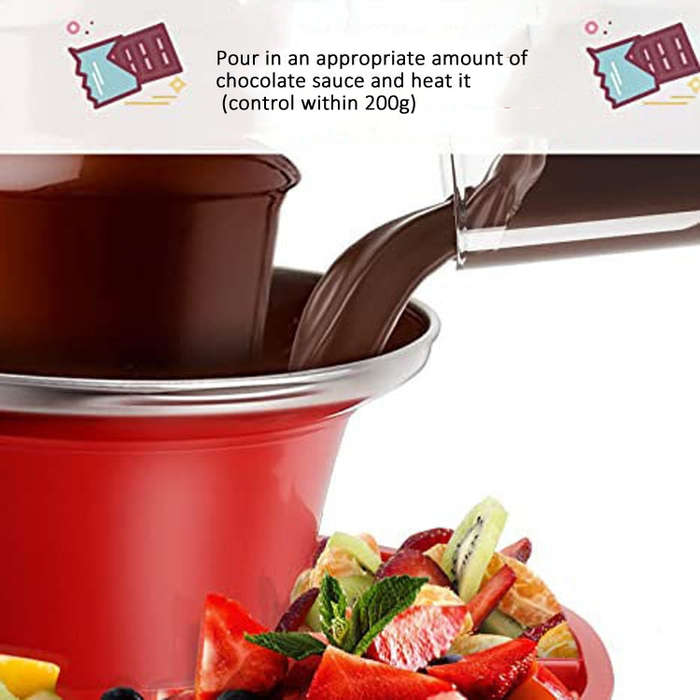35W  3 Tier Chocolate Fountain  Mini Fondue Set with Hot Melting Pot Base 220V EU Plug