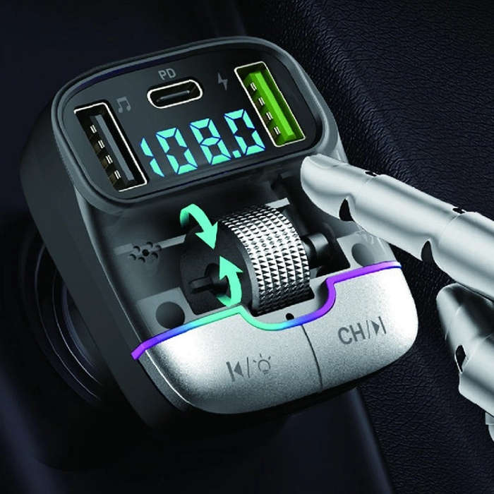 Car Bluetooth MP3 Player Fast Charging Charger(Black)