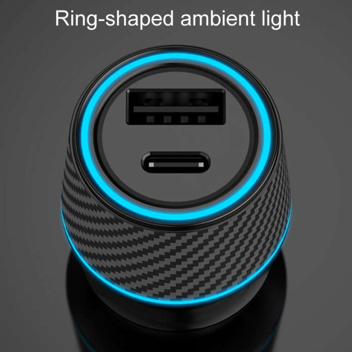 QIAKEY Dual Fast Charging Charger One To Two Cigarette Lighter, Size: TH215 43W(Black)