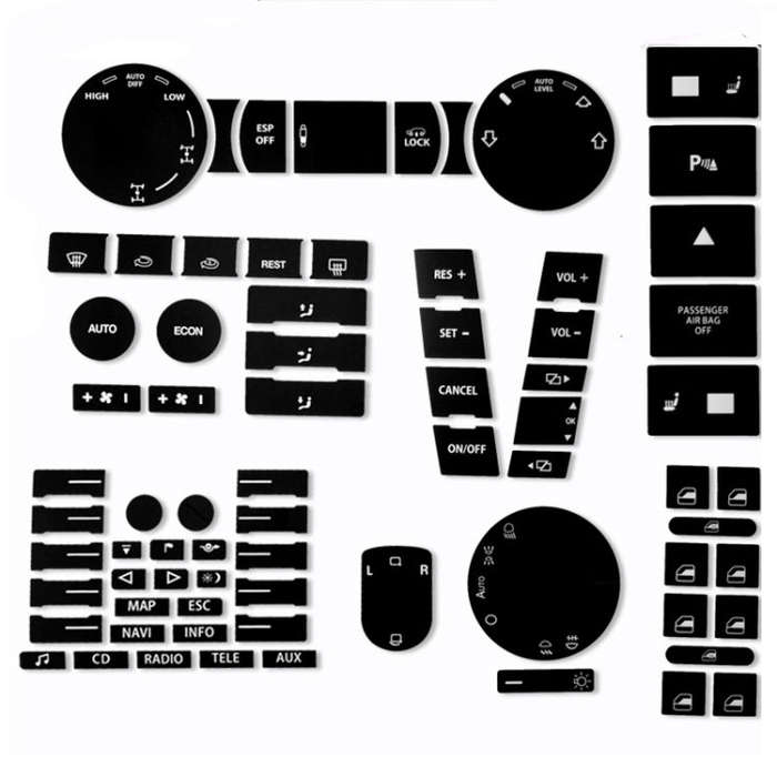 For 2005-2010 Volkswagen Touareg/Passat Steering Wheel Window AC Switch Button Repair Sticker(8pc...