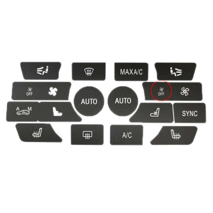 For BMW 5 Series/7 Series/X5/C6/F10/F01/F15 Air Conditioning Button Repair Sticker, Style: C 16pc...