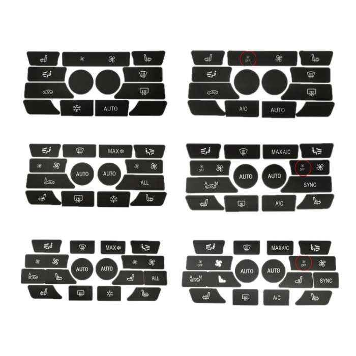For BMW 5 Series/7 Series/X5/C6/F10/F01/F15 Air Conditioning Button Repair Sticker, Style: C 16pc...