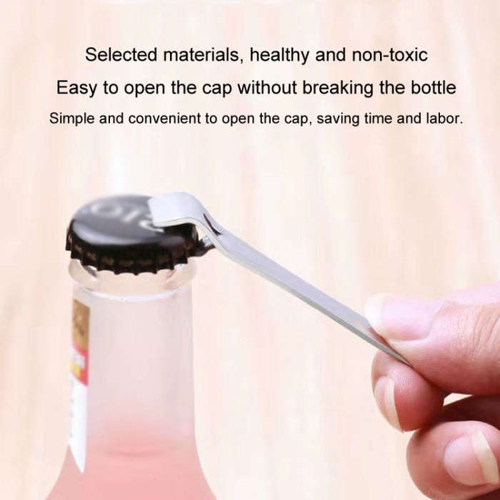 Portable Oral Liquid Bottle Opener Stainless Steel Multifunctional Cap Opener(Silver)