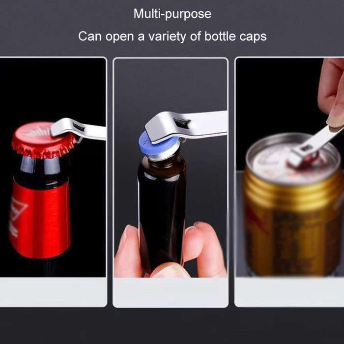 Portable Oral Liquid Bottle Opener Stainless Steel Multifunctional Cap Opener(Silver)